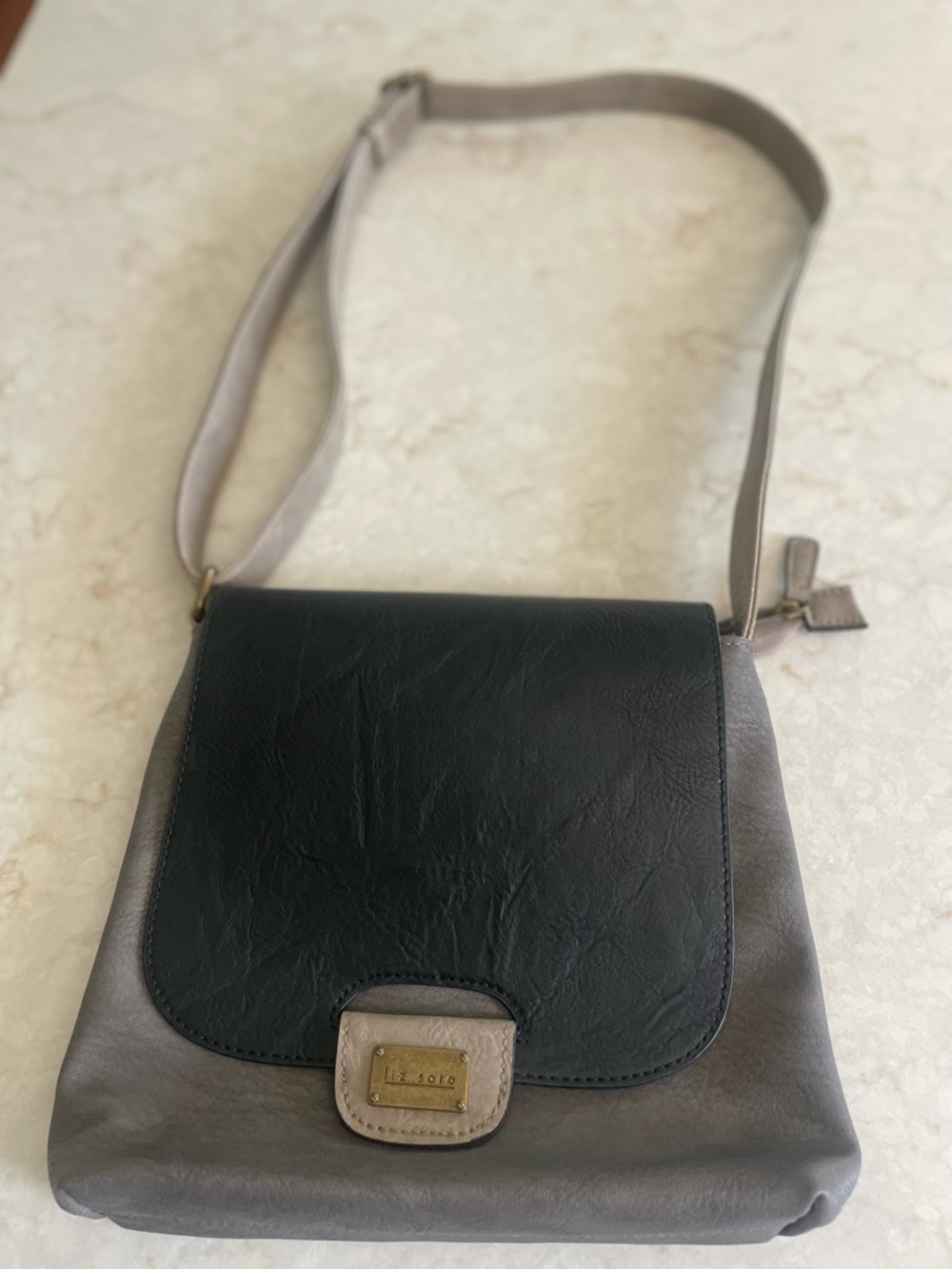 NWOT Liz Soto - Amy Black & Gray Crossbody Bag